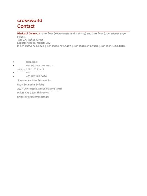 crossworld makati address
